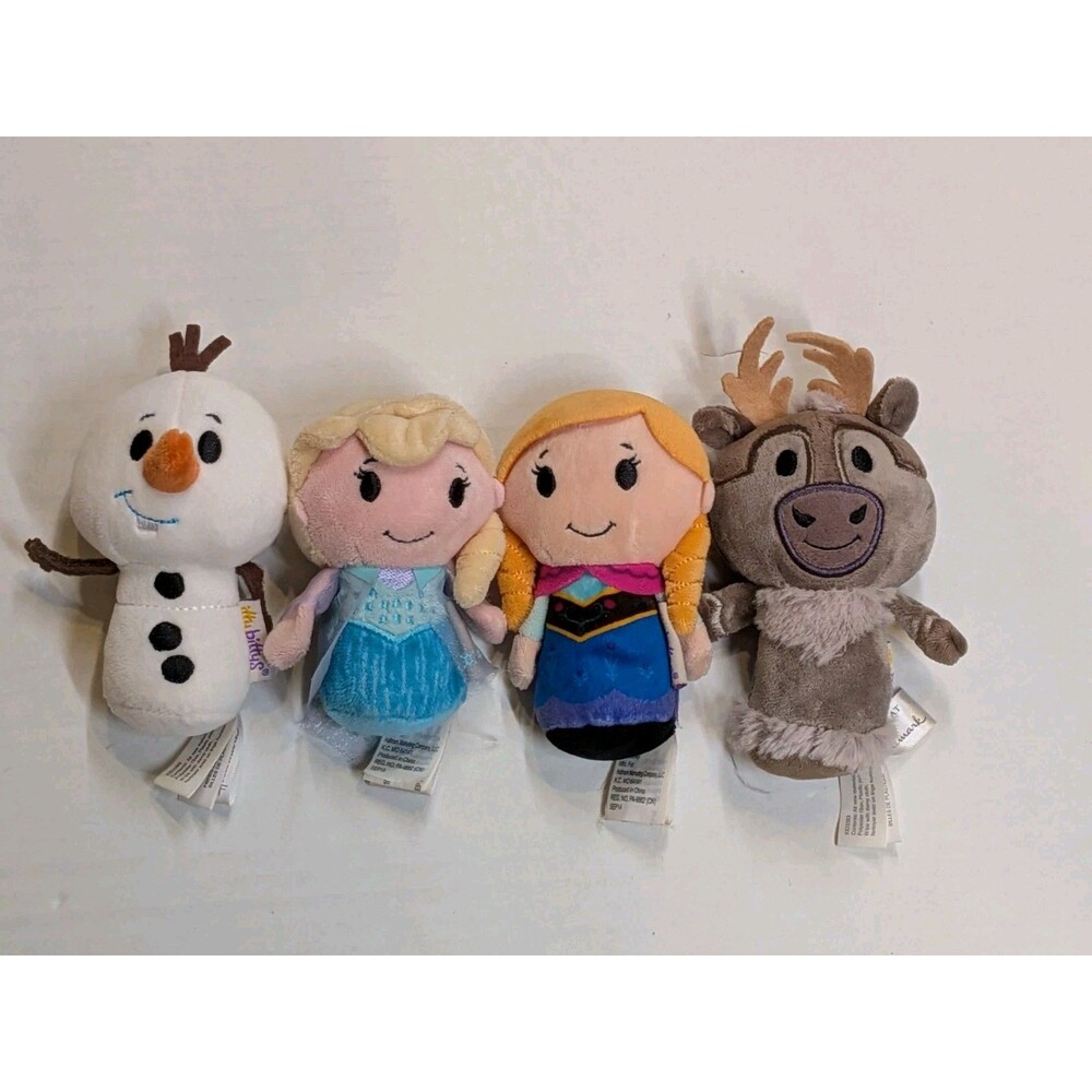Hallmark Itty Bittys Disney Frozen Olaf Anna Elsa & Sven Plush 4" Set Four Plush